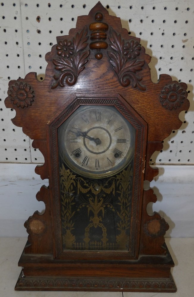 Antique Oak Kitchen Clock (1 of 5)