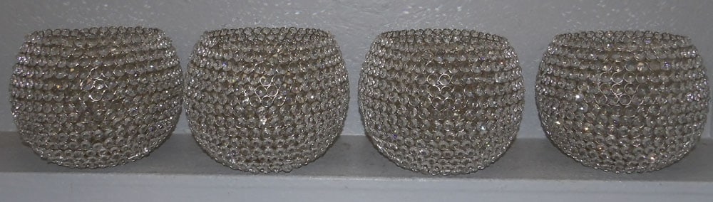 Four Metal & Beaded Glass Candleholders (1 of 3)