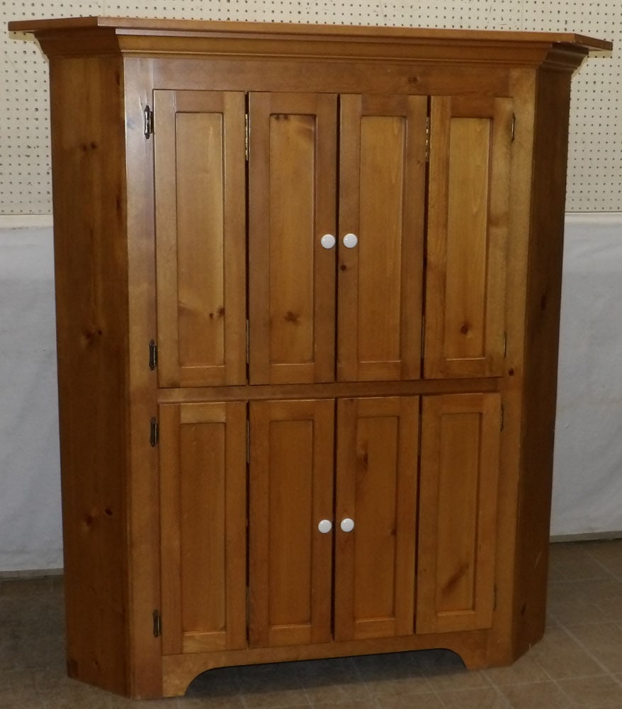 Pine Four Door Corner Cabinet (1 of 3)