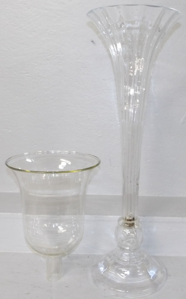 Large Glass Flower Trumpet Vase & Bell Jar Shade (1 of 2)