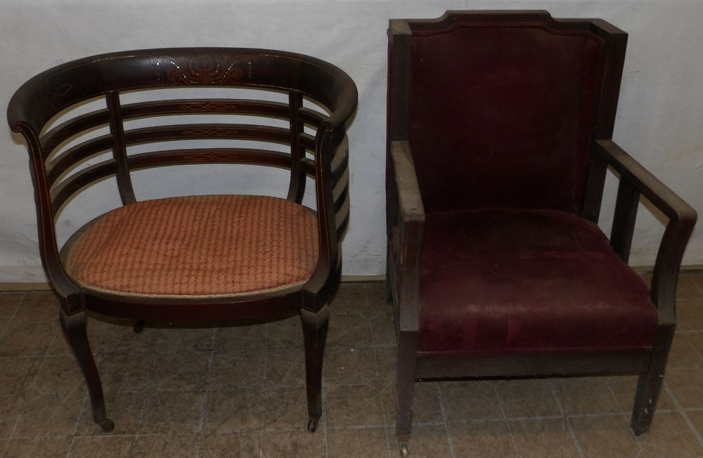 Two Antique Mahogany Arm Chairs (1 of 4)