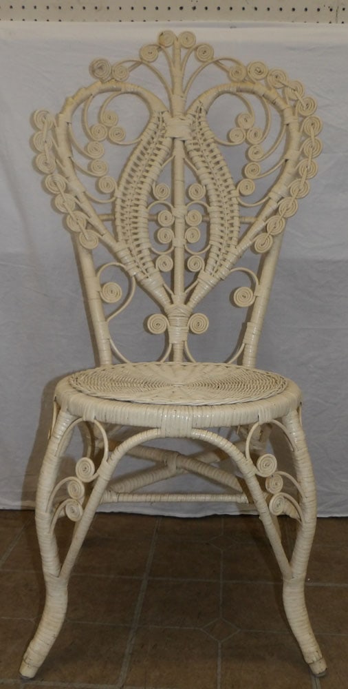 Painted Wicker Side Chair (1 of 4)