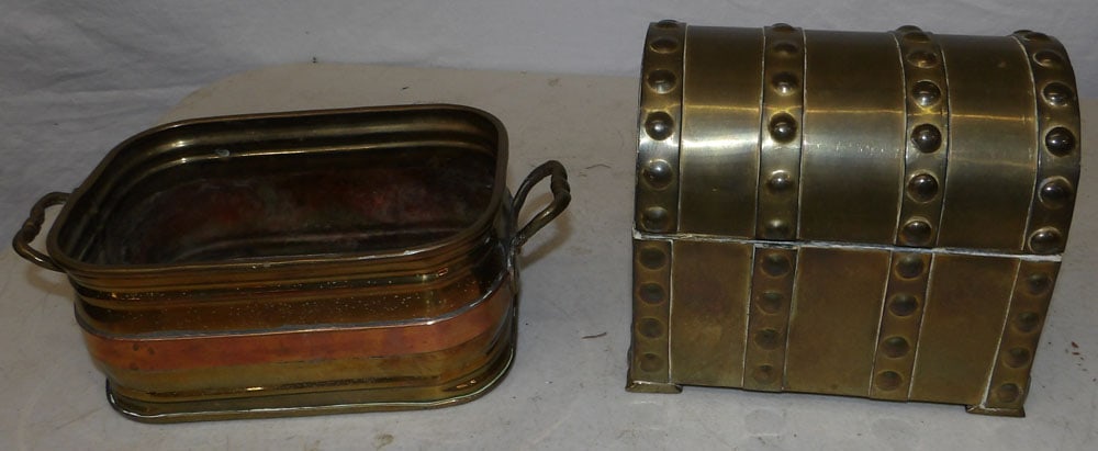 Brass Box & Small Jardiniere (1 of 4)