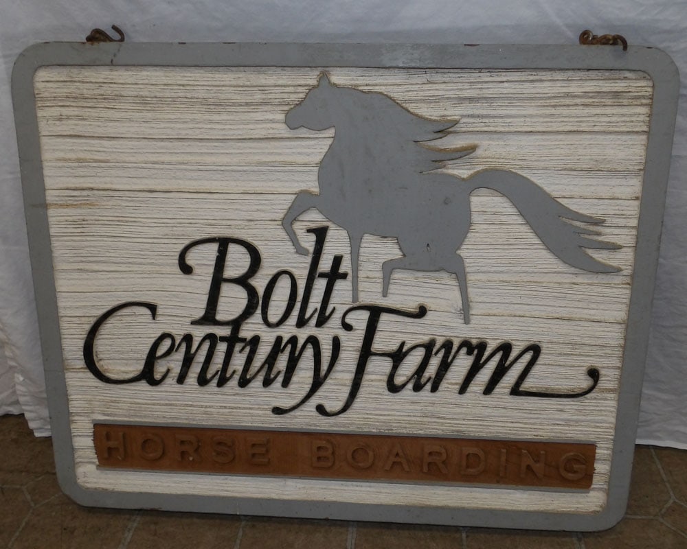 Painted Wood Sign: Painted Wood Sign. 30 1/4" x 24" ALL DESCRIPTIONS AND ANY CONDITION STATEMENT GIVEN BY LANGSTON AUCTION GALLERY ARE STRICTLY OPINIONS AND LANGSTON'S SHALL HAVE NO RESPONSIBILITY FOR ERRORS OR OMISSION