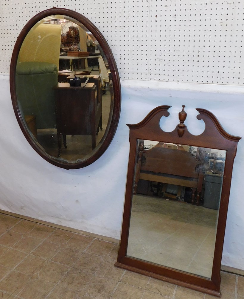 Two Mahogany Framed Mirrors (1 of 4)