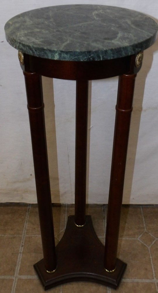 Cherry & Marble Top Plant Stand (1 of 4)