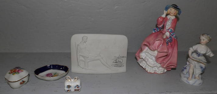 Lot of Royal Doulton, Lladro, Mason, & Dresden Porcelain Items: Lot of Royal Doulton, Lladro, Mason, & Dresden Porcelain Items. ALL DESCRIPTIONS AND ANY CONDITION STATEMENT GIVEN BY LANGSTON AUCTION GALLERY ARE STRICTLY OPINIONS AND LANGSTON'S SHALL HAVE NO RESPON