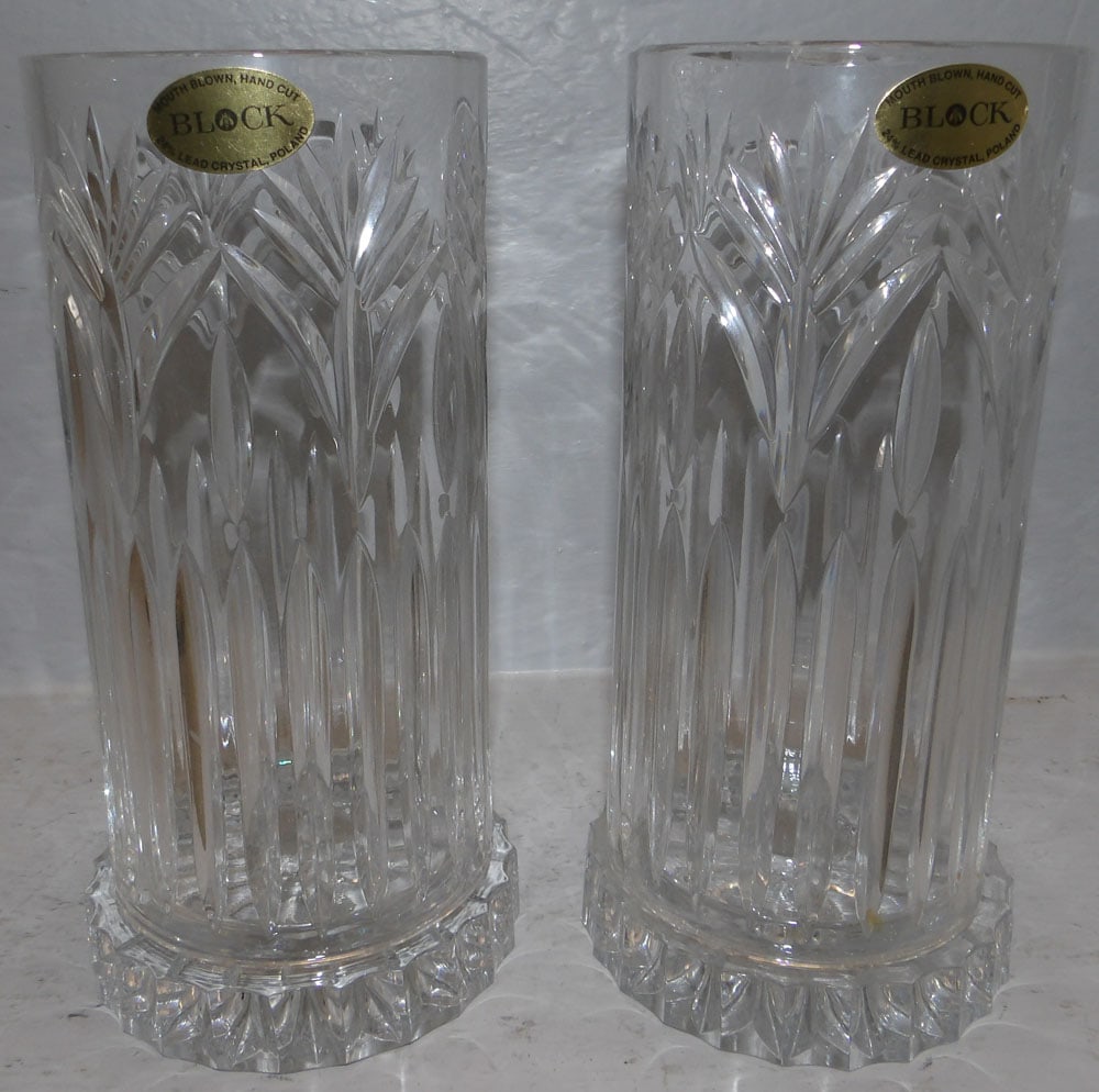 Pair of Block Crystal Candleholders (1 of 3)