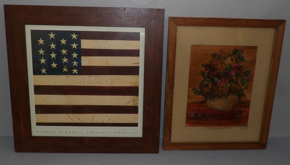 Framed Print & Framed Collage: Framed Print & Framed Collage . Up to 23" x 23" ALL DESCRIPTIONS AND ANY CONDITION STATEMENT GIVEN BY LANGSTON AUCTION GALLERY ARE STRICTLY OPINIONS AND LANGSTON'S SHALL HAVE NO RESPONSIBILITY FOR ERR