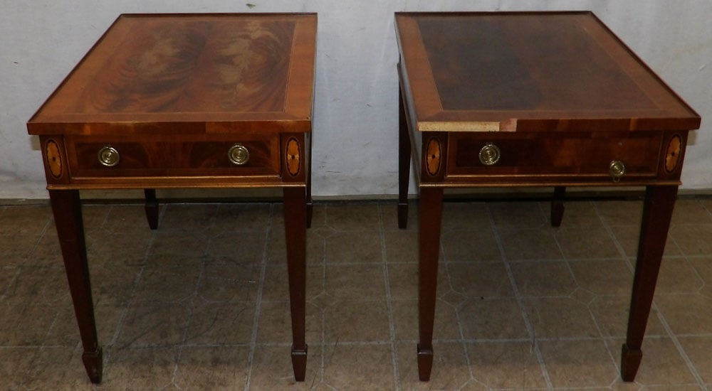 Pair of Mahogany One Drawer End Tables (1 of 8)