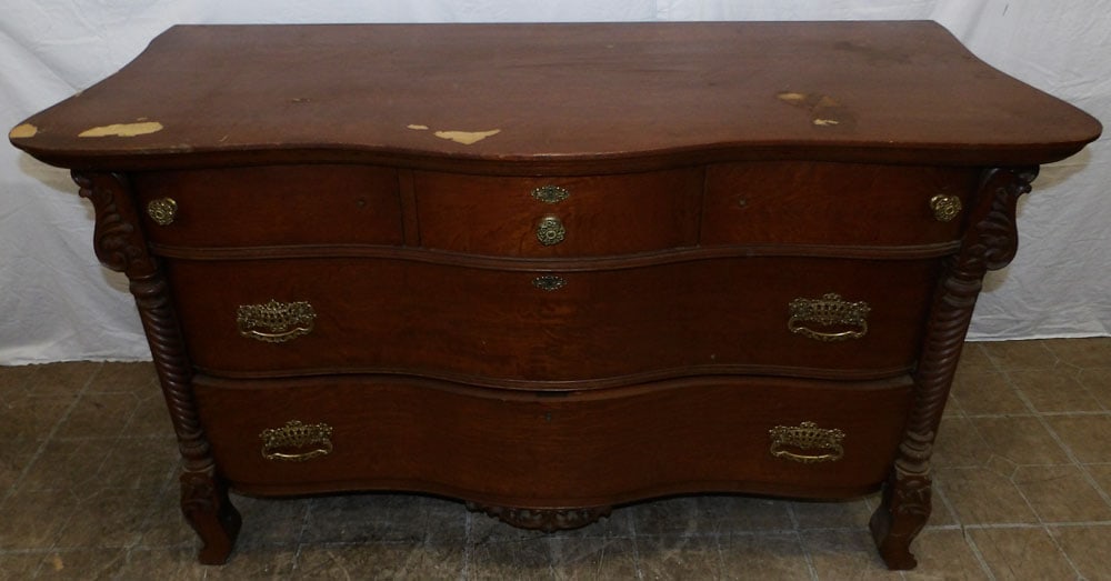 Antique Oak Three Over Two Drawer Chest (1 of 6)