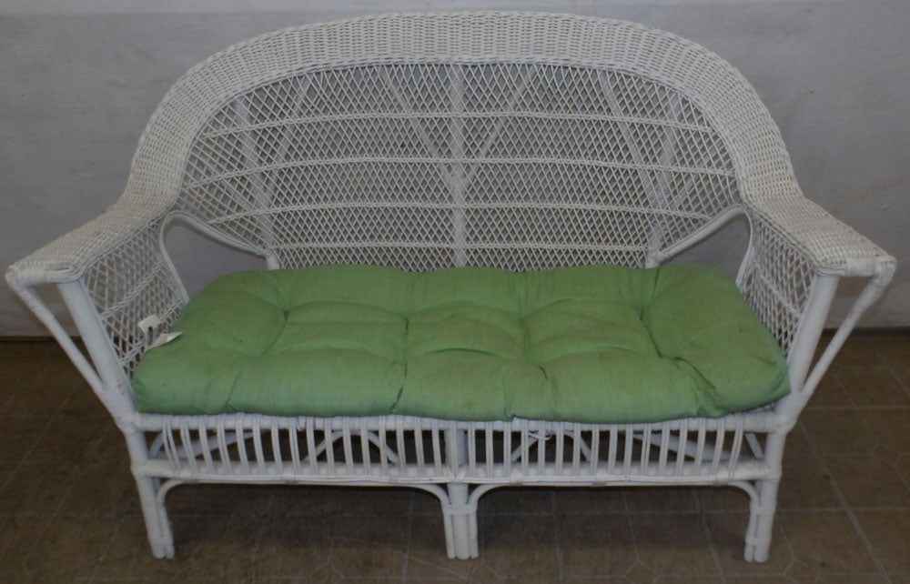 Painted Wicker Sofa (1 of 5)