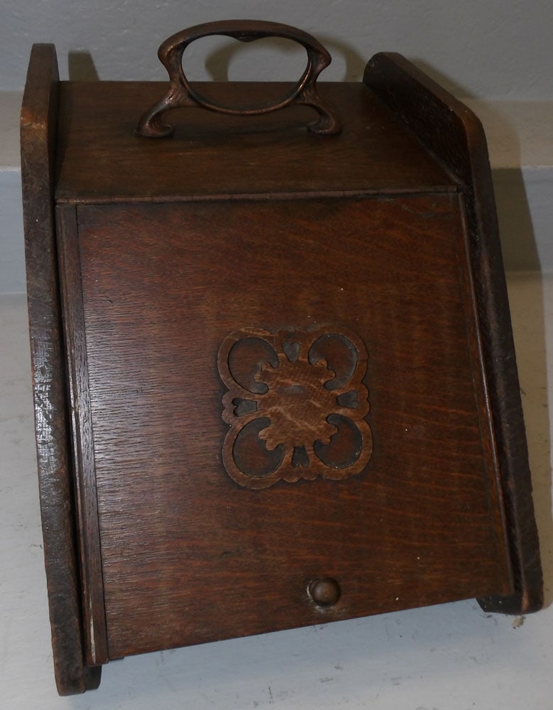 Antique Oak Coal Scuttle (1 of 6)
