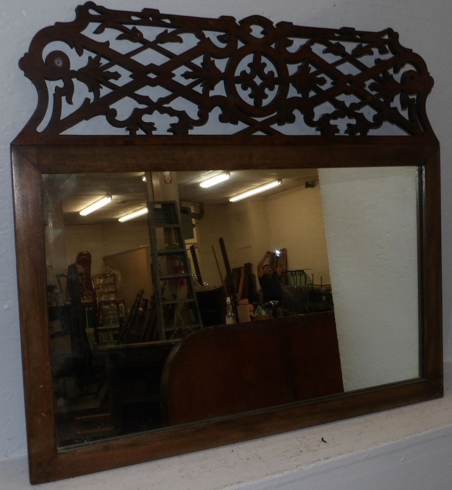 Antique Rosewood Framed Mirror (1 of 2)