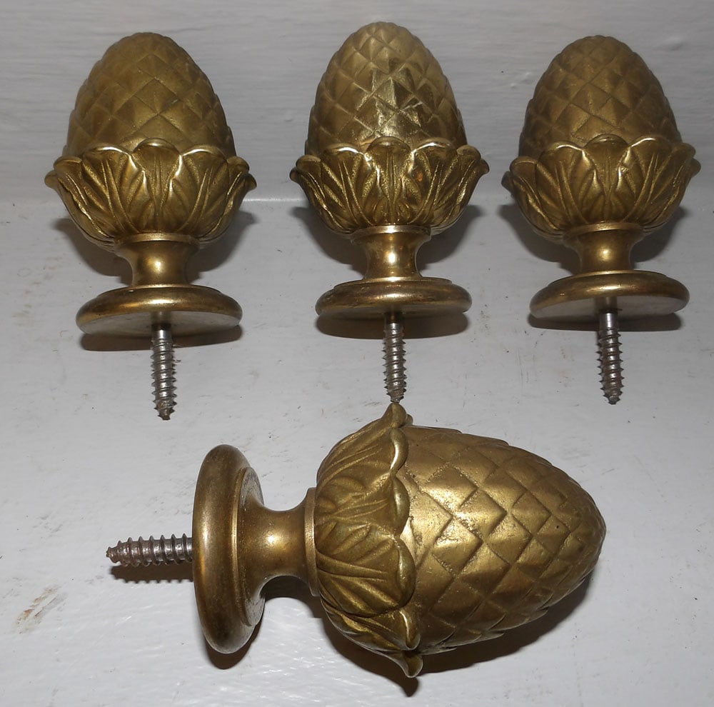 Set of Four Brass Pineapple Finials (1 of 2)