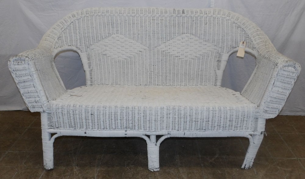 Painted Wicker Sofa (1 of 3)