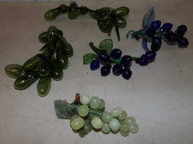 lot of glass and jade fruit