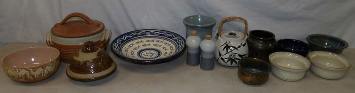lot of pottery items