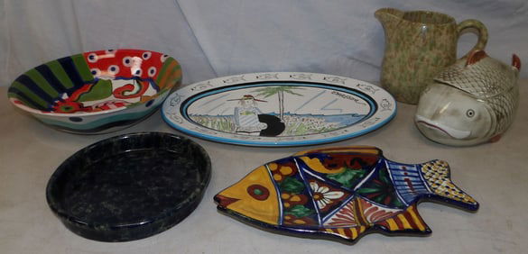 lot of painted porcelain and pottery items