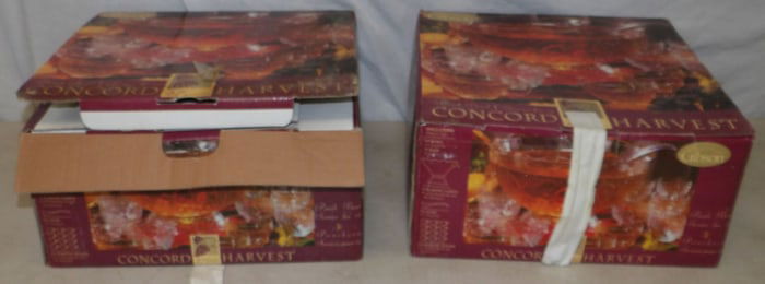 2 punch bowl sets in box