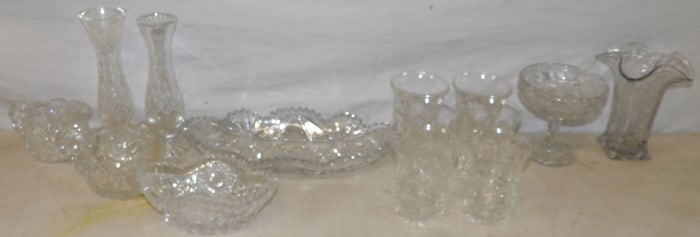lot of cut glass items