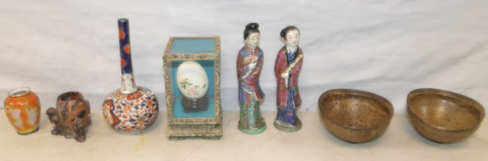 lot of oriental porcelain pottery and stone items