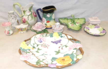 lot of painted porcelain items