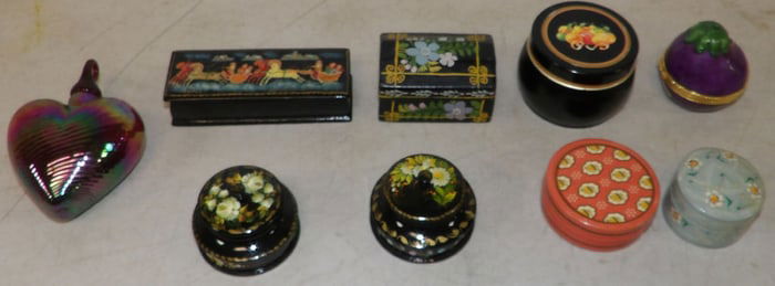 lot of hand painted boxes