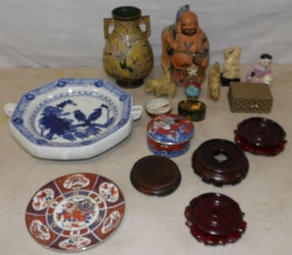lot of oriental porcelain Cloisonne stone and resin items
