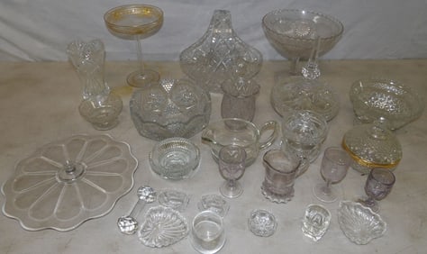lot of cut glass and misc. glass items