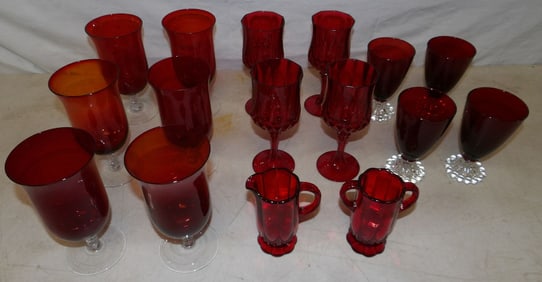 lot of ruby glasses