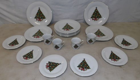 lot of Christmas china