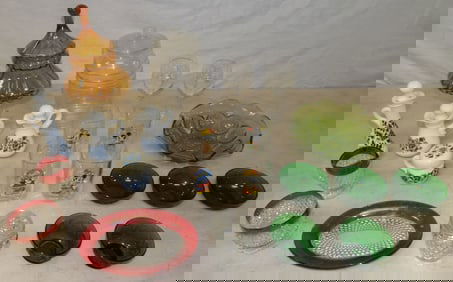lot of glass items