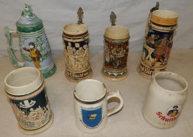lot of porcelain deer steins