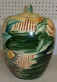 painted porcelain covered vase