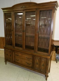 cherry 2 piece glass door china cabinet