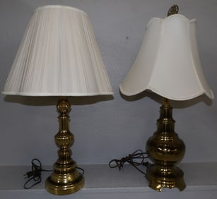 2 gilded metal lamps
