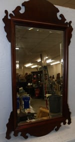 cherry framed bevel mirror