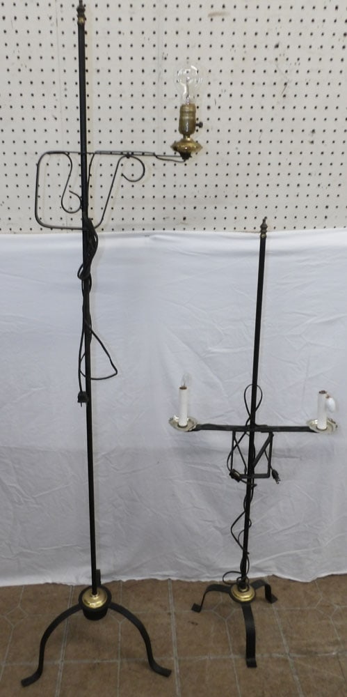 two painted wrought iron floor lamps (1 of 4)