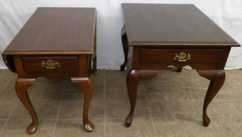 two cherry end tables