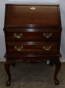 cherry Queen Anne style ladies desk with pullout slides by Manor House
