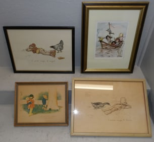 lot of framed prints