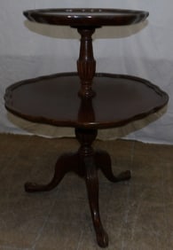 mahogany two tier dumbwaiter
