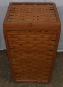 pine and rattan hamper