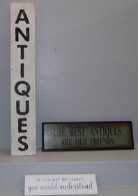 3 painted wood signs