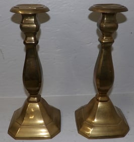 pair of brass candlesticks