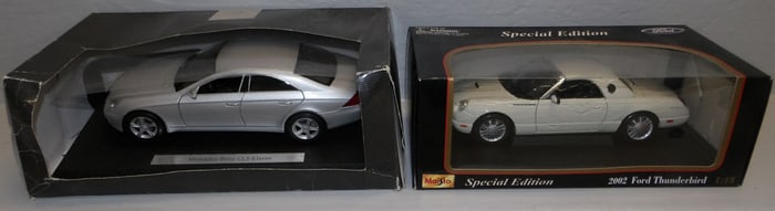 ford 2002 thunderbird and Mercedes Benz class collectible cars