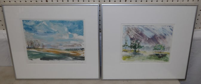 2 framed prints pencil signed