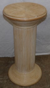 painted rattan pedestal