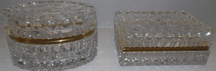 2 glass dresser boxes